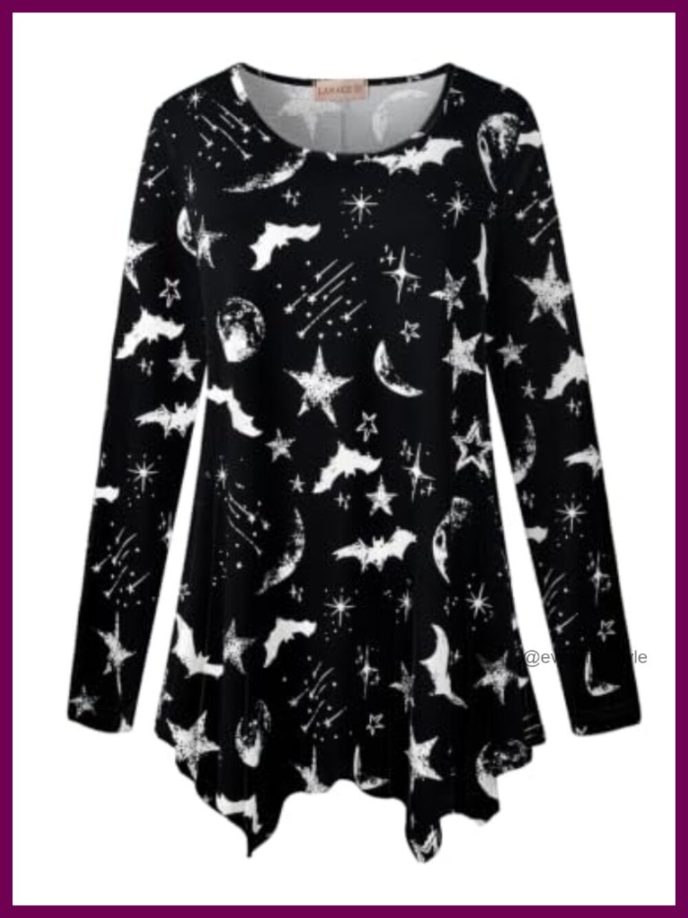 Plus Size Long Sleeve Tunic Loose Flowy Rayon Spandex Halloween Top for Leggings
